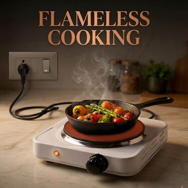 1000W Electric Flameless Cooking Stove With Heat Adjustment (ECS16)