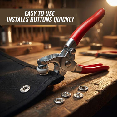 Press Button Tool + 100 Pcs Color Press Buttons (100PBT)
