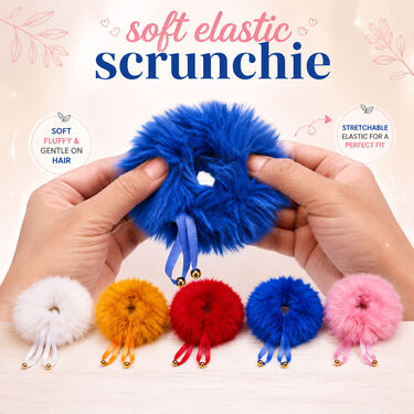 B5G5 Flower Cluchers and Fur Hair Scrunchies (WJ16)