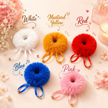 B5G5 Flower Cluchers and Fur Hair Scrunchies (WJ16)