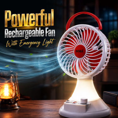Rechargeable Big 6 Fan With Emergency LED Light (EF36W)