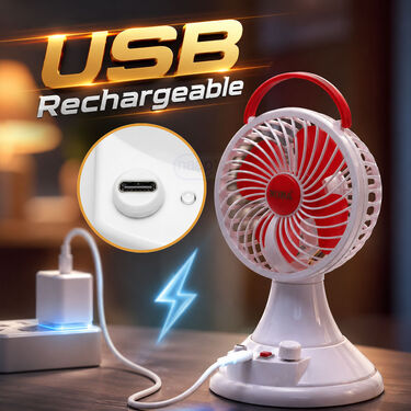 Rechargeable Big 6 Fan With Emergency LED Light (EF36W)