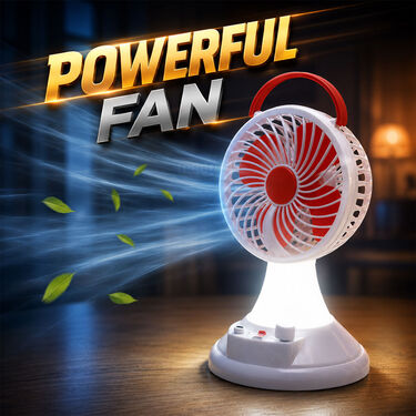 Rechargeable Big 6 Fan With Emergency LED Light (EF36W)