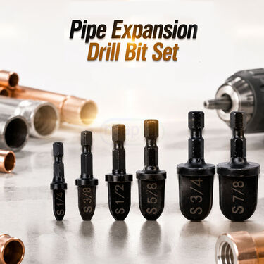 Pipe Expansion swaging Drill Bit 5 Pcs Set For AC and Refrigerator worker (DA2)