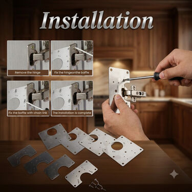 8 Pcs Cabinet Hinges Repair Plate (HT170)