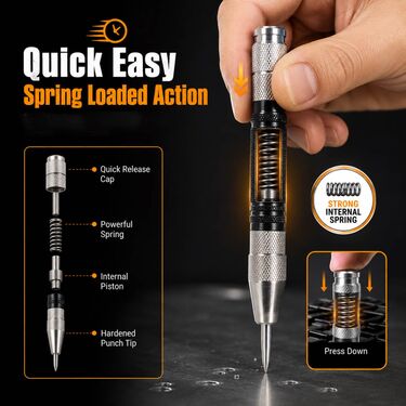 Metal Punching Marking Tool with Spring Loaded (HT180)