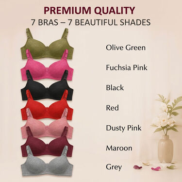 Pack of 7 Medium Coverage Padded Bra (7PB1)