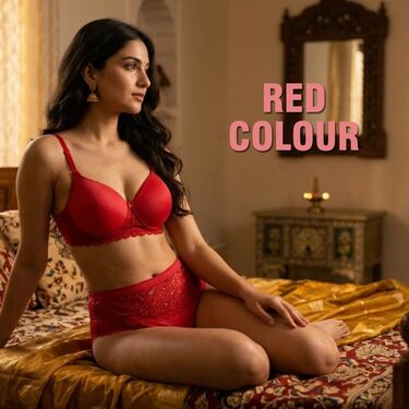 Pack of 3 Designer Lacy Padded Bra And Panty Set (3BP6)