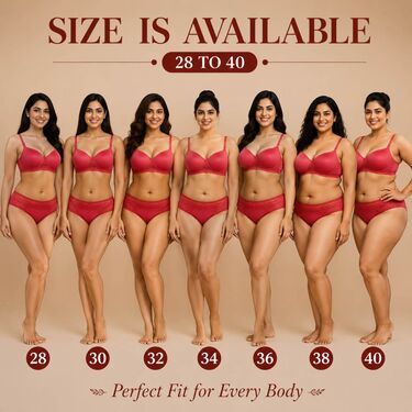 Pack of 3 Designer Lacy Padded Bra And Panty Set (3BP6)
