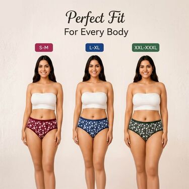 12 Multicolor Mid Rise Floral Printed Panties (12PS2)