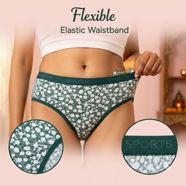 12 Multicolor Mid Rise Floral Printed Panties (12PS2)