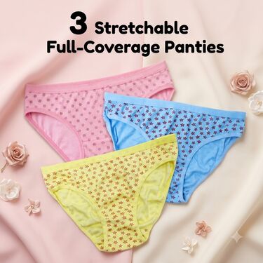 Pack of 3 Attractive Printed Full Coverage Padded Dailywear Bra And Panty Set (3BP7)