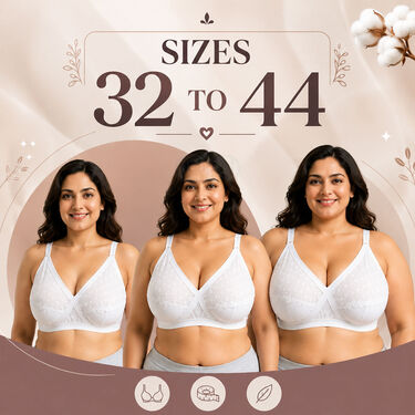 Pack of 3 Chikankari Full Coverage Non Padded Daily Wear Bra (3FCB19)