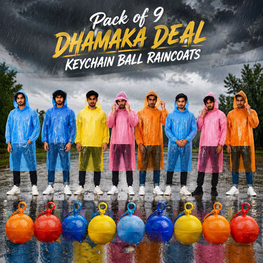 Pack of 9 Dhamaka Deal Keychain Ball Raincoats (9KBR)
