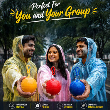 Pack of 9 Dhamaka Deal Keychain Ball Raincoats (9KBR)