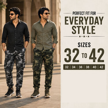 Pack of 2 Versatile Comfortable 6 Pocket Printed Pants (2SPT1)