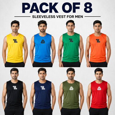 Pack of 8 Sleeveless Vest For Mens (8SL1)
