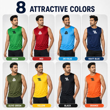 Pack of 8 Sleeveless Vest For Mens (8SL1)