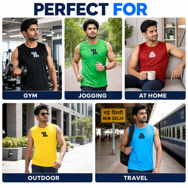 Pack of 8 Sleeveless Vest For Mens (8SL1)