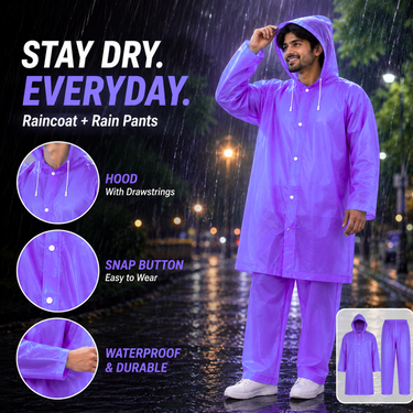 Dhamaka Deal Mens Raincoat With Pant -BOGO (RCP6)