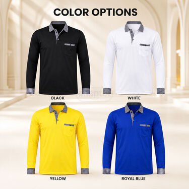 Pack of 4 Designer Full Sleeves Collar Tshirts With Pocket (4PTF4)