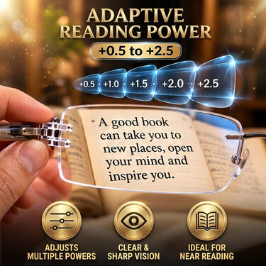Rimless Adaptive Power Reading Glasses Buy 1 Get 1 Free (2ORG43)