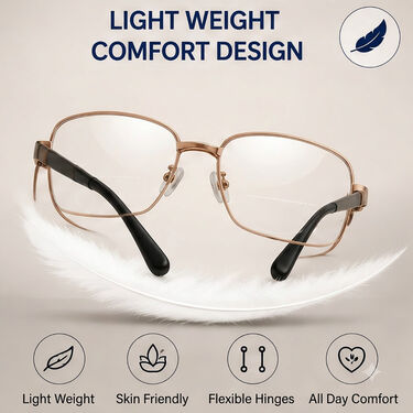 Metal Frame Bifocal Adaptive Power Reading Glasses Buy 1 Get 1 Free (2BORGM5)