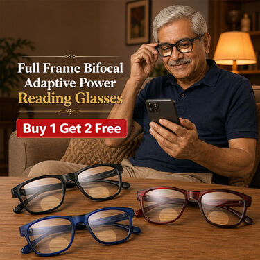 Full Frame Bifocal Adaptive Power Reading Glasses Buy 1 Get 2 Free (3BORG39)