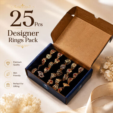 25 Pcs Golden Designer Ladies Ring (WJ17)