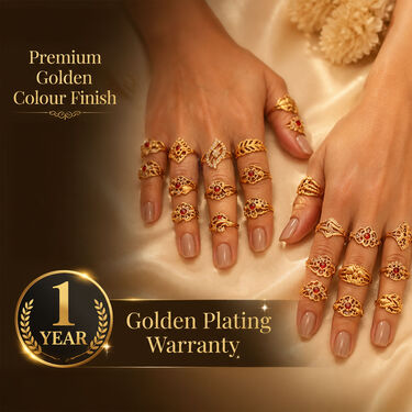 25 Pcs Golden Designer Ladies Ring (WJ17)