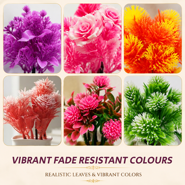6 Decorative Artificial Flower Plant With Pot (DRFP4)