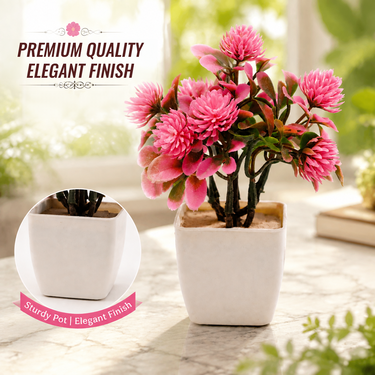 6 Decorative Artificial Flower Plant With Pot (DRFP4)