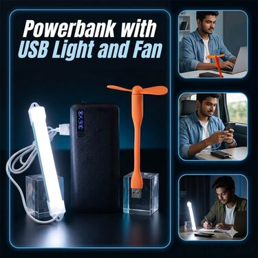 Power Bank With USB Light & USB Fan (PB44)