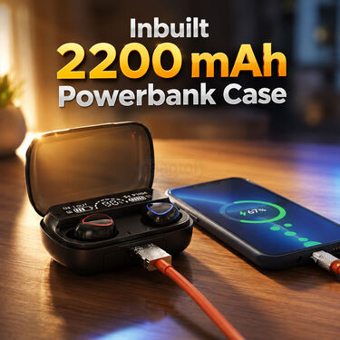 120 Watts Rotating Fast Charging Cable + Wireless BT Earpods M10 (CDC35)