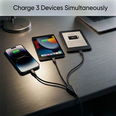 3 In 1 Fast Charging Cable with Free Wireless Neckband (CDC36)