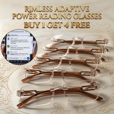 Rimless Adaptive Power Reading Glasses Buy 1 Get 4 Free (5ORG40)