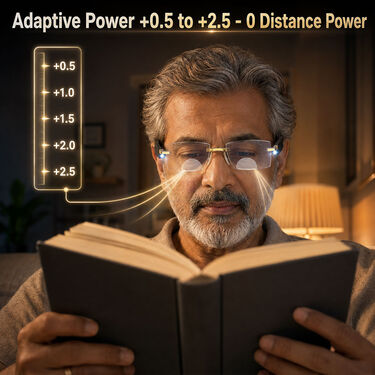 Bifocal Adaptive Power Reading Glasses With LED Lights (BORG42)
