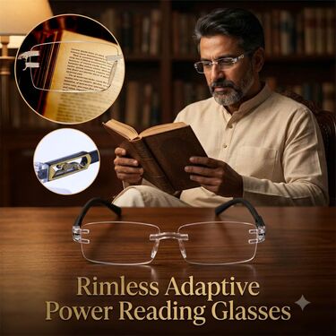 Rimless Adaptive Power Reading Glasses (ORG41)