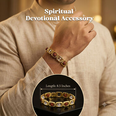 Divine Golden Rudraksh & Sphatik Bracelet (SJB19)