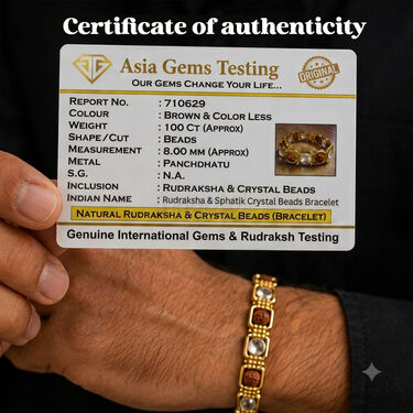 Divine Golden Rudraksh & Sphatik Bracelet (SJB19)
