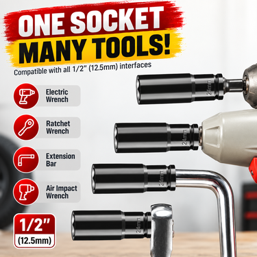 10 Pcs Universal Deep Impact Socket Wrench For Mechanical Work (HT198)