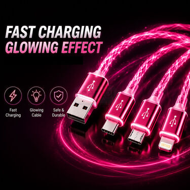 3-In-1 Fast Charging Glowing Cable (CDC37)
