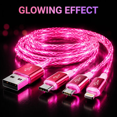 3-In-1 Fast Charging Glowing Cable (CDC37)