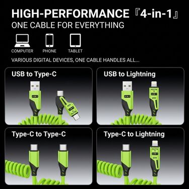 Ultra Fast 4-In-1 Spring Charging Cable (CDC38)