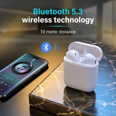 Wireless Bluetooth earpod I12 with free 3-in-1 Type-C Cable (TWS114)