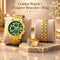 Golden Watch + Designer Bracelet + Ring (MGWBR3)