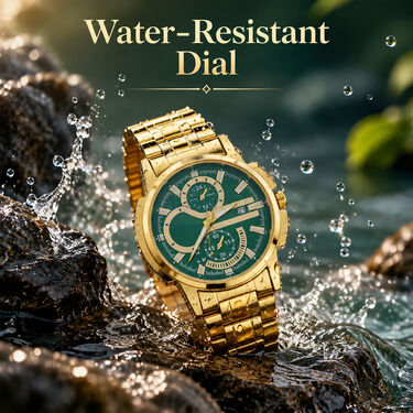 Golden Watch + Designer Bracelet + Ring (MGWBR3)