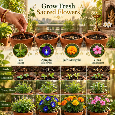 Pack of 4 Daily Pooja Ritual Flower Seeds (GDN7)