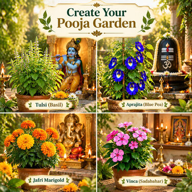 Pack of 4 Daily Pooja Ritual Flower Seeds (GDN7)