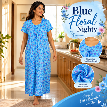 Free Size Comfortable Floral Printed Nighty BOGO (HM3)